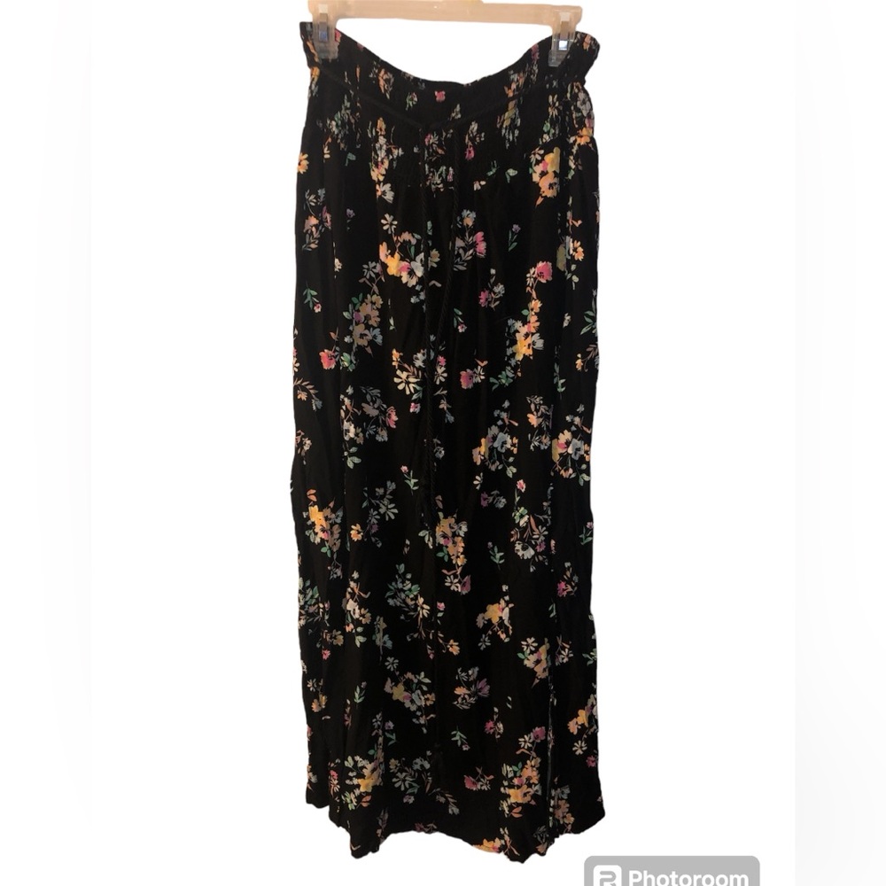 Black floral maxi skirt
